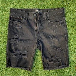 Pacsun Ripped Black Denim Shorts, size 31